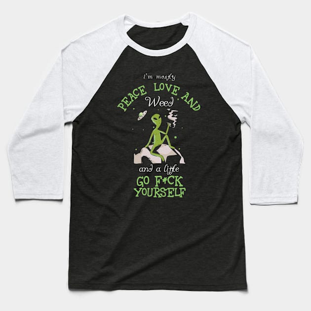 Moon Alien Baseball T-Shirt by CrissWild